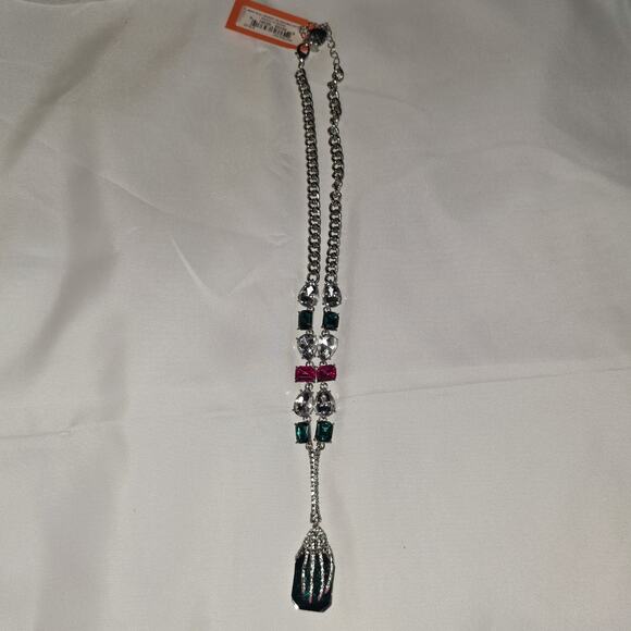 Betsey Johnson New jeweled skeleton hand neckace - Picture 2 of 7